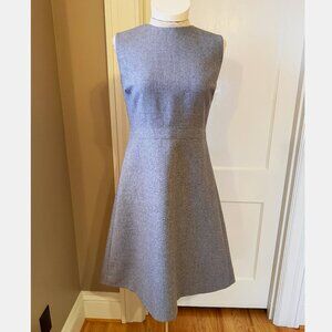 J.Crew Medium Gray Double Serge Wool Fit & Flare Dress Sleeveless Sz 6